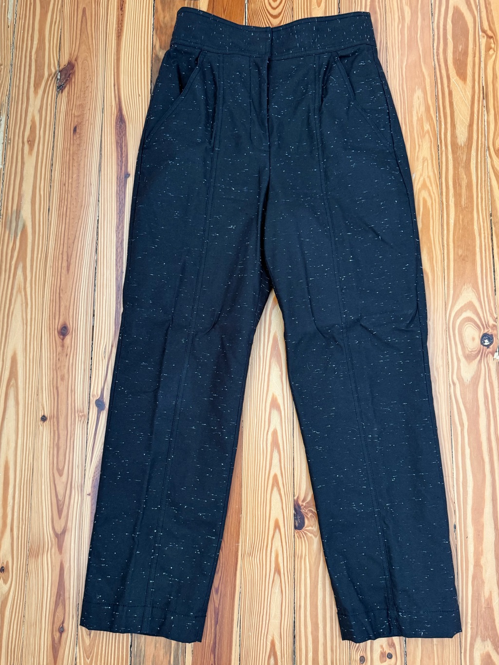 Rebecca Taylor Slub Denim High Rise Pants | Black | Sz 4